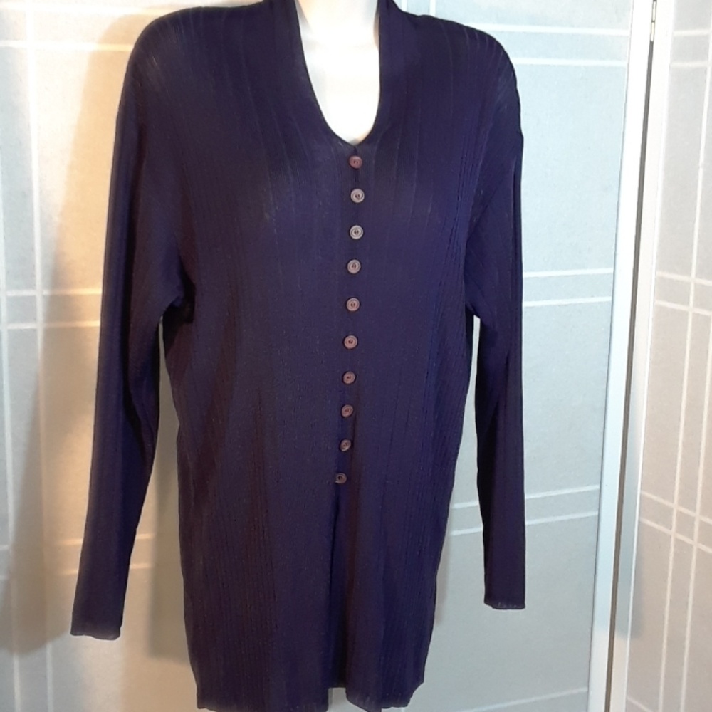 Morado Boutique navy long knit top L